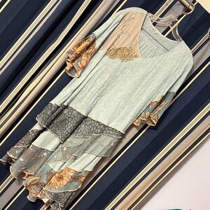 Spencer Alexis size 16 light blue blouse and skirt set, art-to-wear